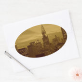 Sticker Ovale Vintage New York Manhattan (Enveloppe)