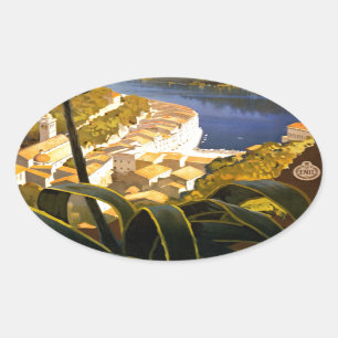 Sticker Ovale Vintage Portofino Italie