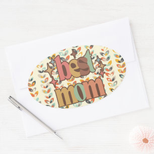 Sticker Ovale Vintage Retro Best Maman