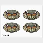 Sticker Ovale Vintage Style Butterfly Gothic (Feuille)