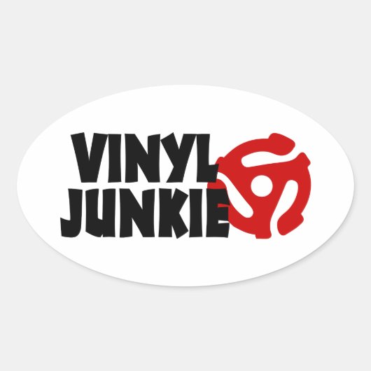 Sticker Ovale Vinyl Junkie (Devant)