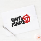 Sticker Ovale Vinyl Junkie (Enveloppe)