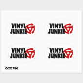 Sticker Ovale Vinyl Junkie (Feuille)