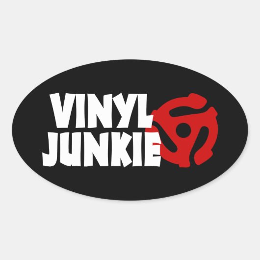 Sticker Ovale Vinyl Junkie (Devant)