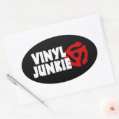 Sticker Ovale Vinyl Junkie (Enveloppe)