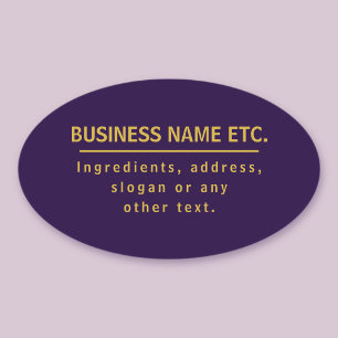Sticker Ovale Violet et Or Multi-Usage