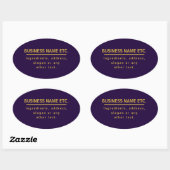 Sticker Ovale Violet et Or Multi-Usage (Feuille)