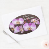 Sticker Ovale Violet et Orchidée blanche - photo de près (Enveloppe)