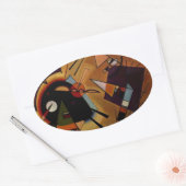 Sticker Ovale Violet noir Kandinsky (Enveloppe)