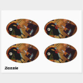 Sticker Ovale Violet noir Kandinsky (Feuille)