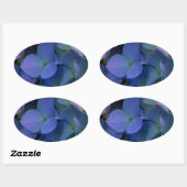 Sticker Ovale Violet violet rose bleu hydrangée fleurie (Feuille)