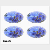 Sticker Ovale Violettes africaines bleues (Feuille)