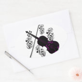 Sticker Ovale Violon,Amour rock_ (Enveloppe)