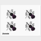 Sticker Ovale Violon,Amour rock_ (Feuille)