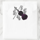 Sticker Ovale Violon,Amour rock_ (Sac)