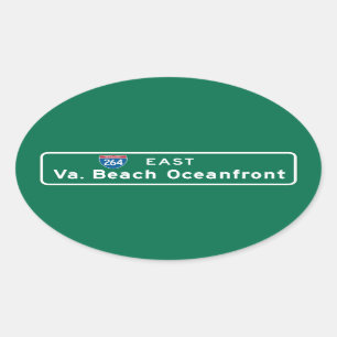 Sticker Ovale Virginia Beach, panneau routier de VA