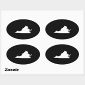 Sticker Ovale Virginie en blanc et noir (Feuille)