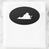 Sticker Ovale Virginie en blanc et noir (Sac)