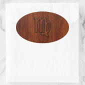 Sticker Ovale Virgo Connexion en bois de style acajou (Sac)