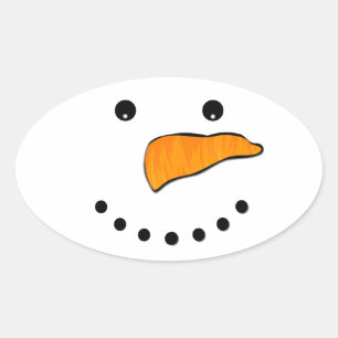 Sticker Ovale Visage de neige