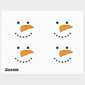 Sticker Ovale Visage de neige (Feuille)