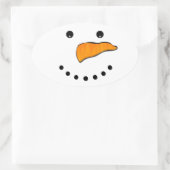 Sticker Ovale Visage de neige (Sac)