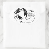 Sticker Ovale vision du singe (Sac)