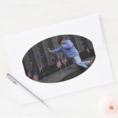 Sticker Ovale Visite du mur commémoratif du Vietnam, Washington  (Enveloppe)