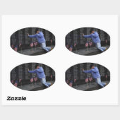 Sticker Ovale Visite du mur commémoratif du Vietnam, Washington  (Feuille)