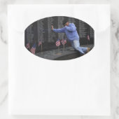 Sticker Ovale Visite du mur commémoratif du Vietnam, Washington  (Sac)