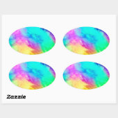 Sticker Ovale Vivid Rainbow Fluffy Fur Texture-75201 (Feuille)