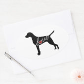 Sticker Ovale Vizsla Love (Enveloppe)