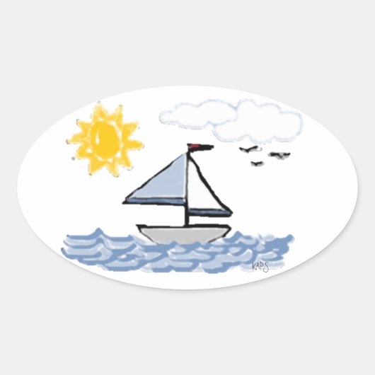 Sticker Ovale Voilier PB (Devant)