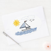 Sticker Ovale Voilier PB (Enveloppe)