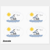 Sticker Ovale Voilier PB (Feuille)