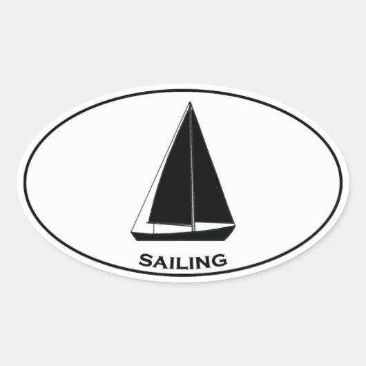 Sticker Ovale Voilier Sailboat Logo Oval (Devant)