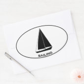 Sticker Ovale Voilier Sailboat Logo Oval (Enveloppe)