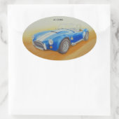 STICKER OVALE VOITURE DE SPORTS CLASSIQUES BLEUS AC (Sac)