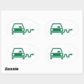 Sticker Ovale Voiture électrique (Feuille)