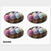 Sticker Ovale Vol de glace (Feuille)