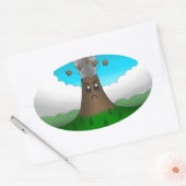 Sticker Ovale Volcan en colère (Enveloppe)