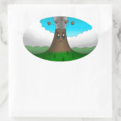 Sticker Ovale Volcan en colère (Sac)