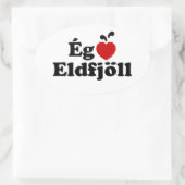 Sticker Ovale Volcans I Heart (Love) [Ég Elska Eldfjöll] (Sac)