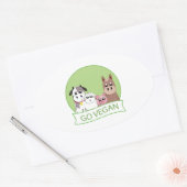 Sticker Ovale Vont le végétalien (Enveloppe)