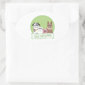 Sticker Ovale Vont le végétalien (Sac)