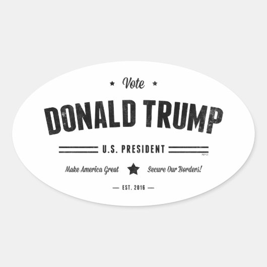 Sticker Ovale Vote Donald Trump (Devant)