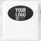 Sticker Ovale Votre logo avec code QR et texte modifiables (Sac)