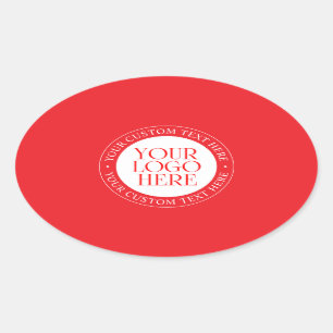 Sticker Ovale Votre logo ou autre image   Noël rouge et blanc