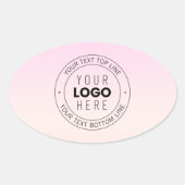 Sticker Ovale Votre logo téléchargé | Texte circulaire modifiabl (Devant)