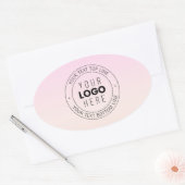 Sticker Ovale Votre logo téléchargé | Texte circulaire modifiabl (Enveloppe)